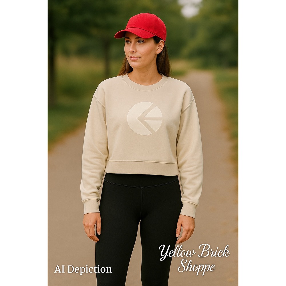 Ethika Beige‎ Cropped Sweatshirt Large | Minimalist Logo